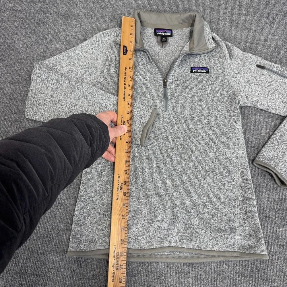 Patagonia Jacket‎ Womens XS Gray Better Sweater Fleece 1/4 Zip Pullover Logo